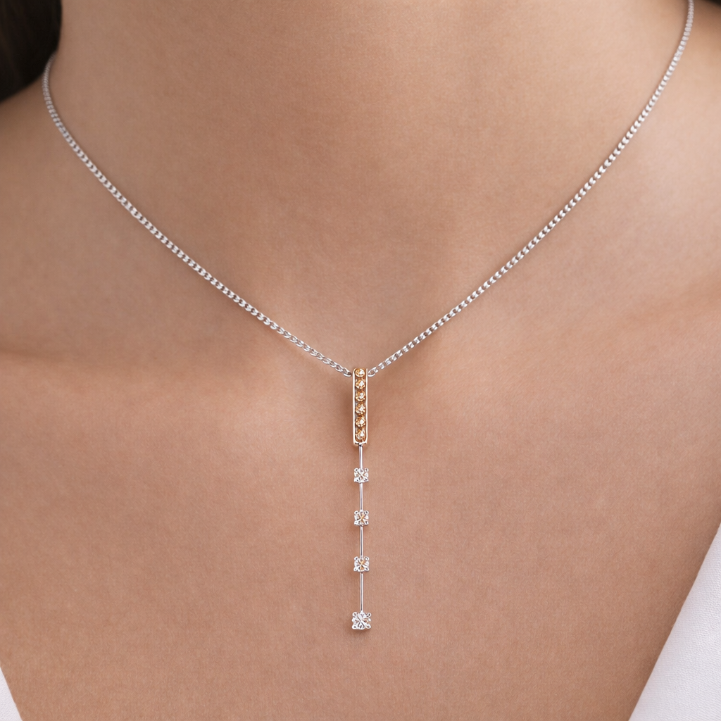 Collana - 18 carati Oro bianco - 0.315ct. tw. Diamante (Naturale) - Diamante