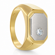 Anello - 18 carati Oro giallo, Oro bianco - 0.15ct. tw. Diamante (Naturale)