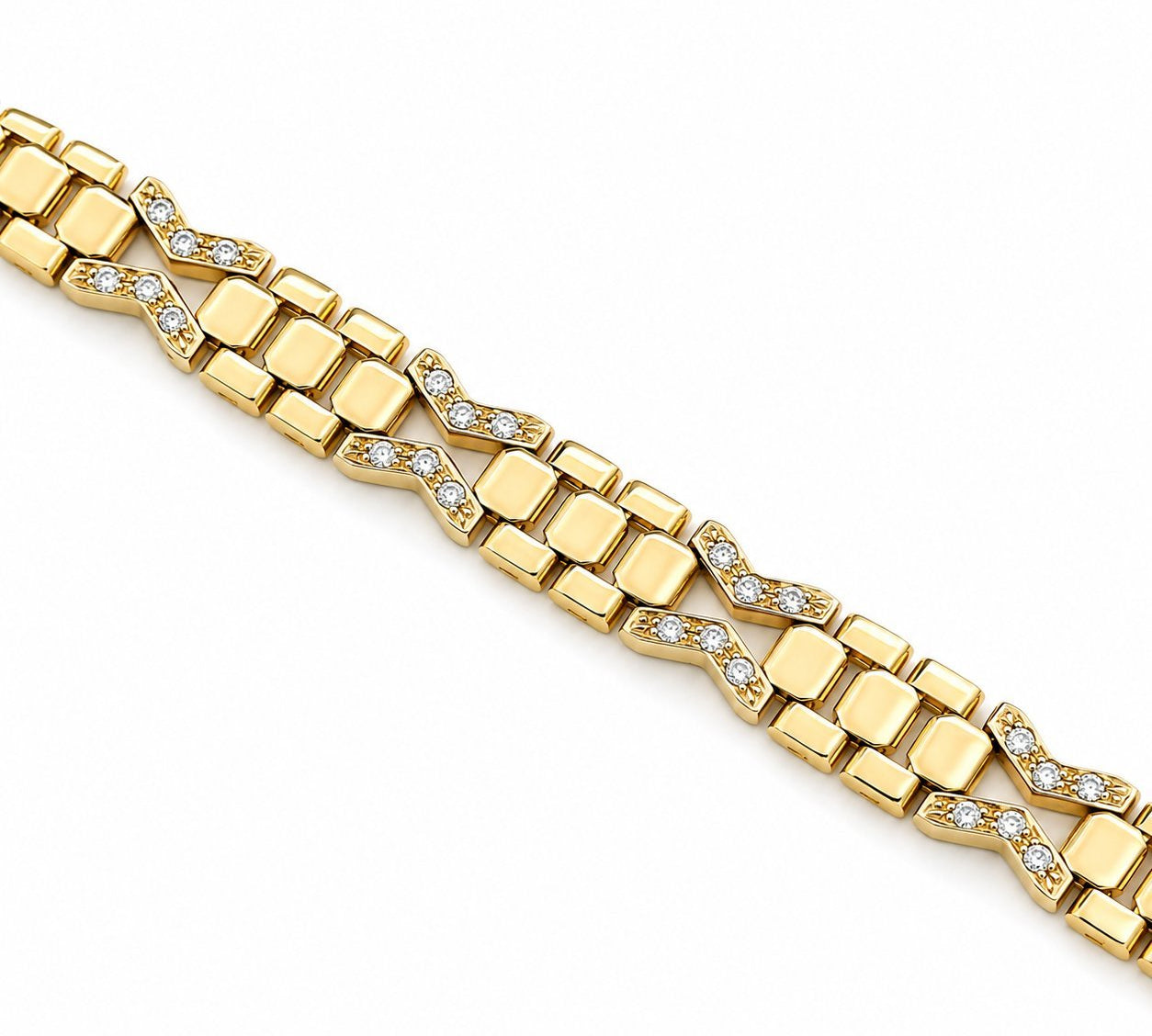 Bracciale - 18 carati Oro bianco, Oro giallo - 0.24ct. tw. Diamante (Naturale) - Made in Italy - Handmade