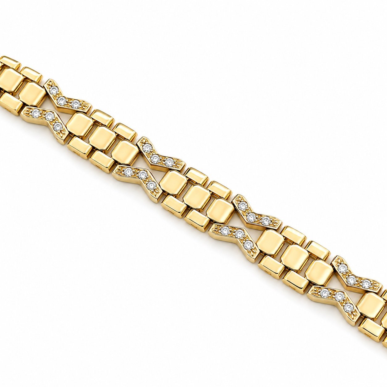 Bracciale - 18 carati Oro bianco, Oro giallo - 0.24ct. tw. Diamante (Naturale) - Made in Italy - Handmade