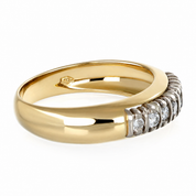 Anello - 18 carati Oro bianco, Oro giallo - 0.21ct. tw. Diamante (Naturale) - Made in Italy - Handmade