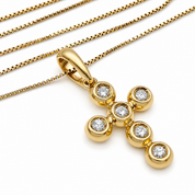 Collana con ciondolo - 18 carati Oro giallo - 0.21ct. tw. Diamante (Naturale) - Made in Italy - Handmade