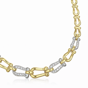 Collana - 18 carati Oro giallo, Oro bianco Diamante (Naturale)