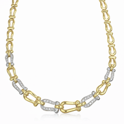 Collana - 18 carati Oro giallo, Oro bianco Diamante (Naturale)