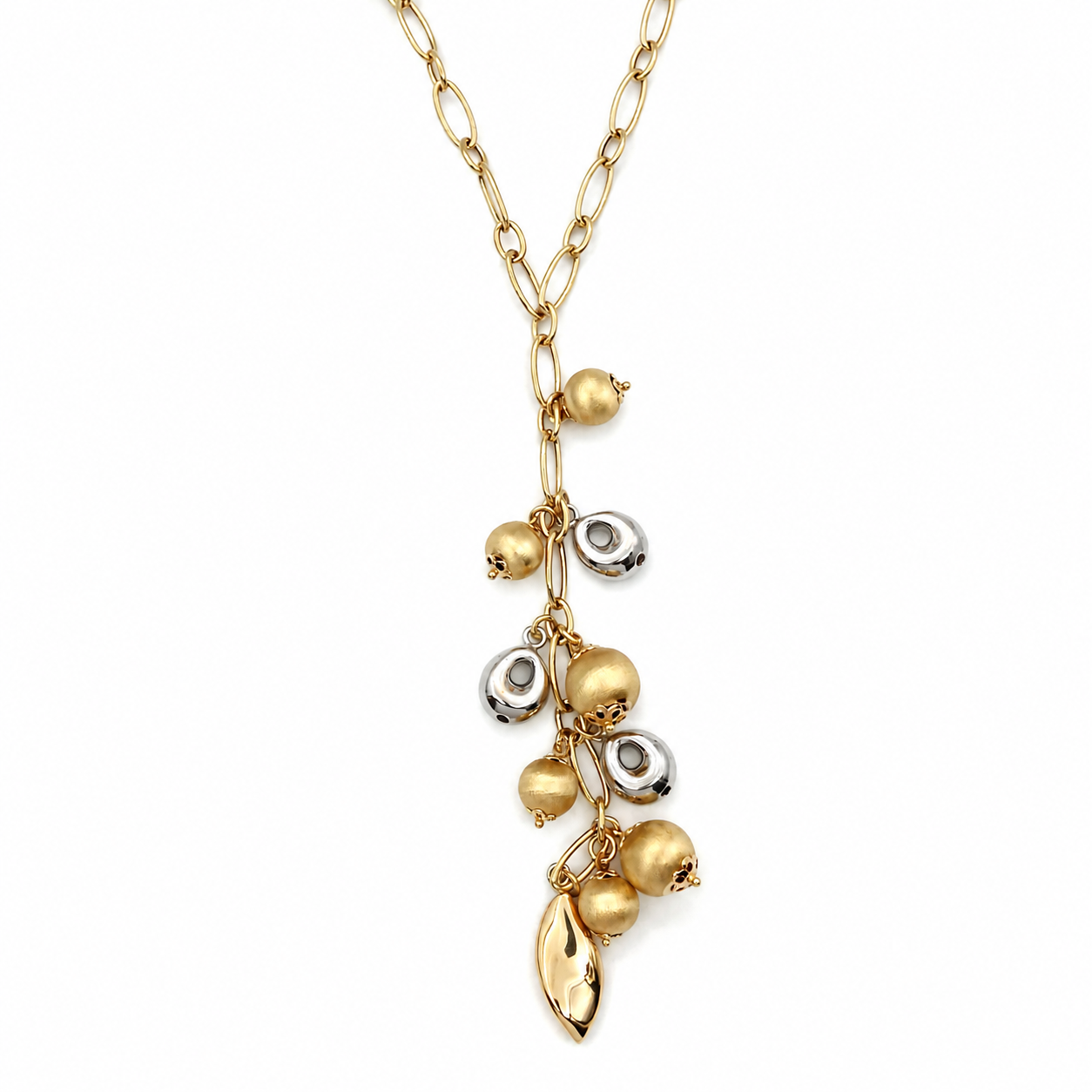 Collana con ciondolo - 18 carati Oro giallo, Oro bianco - Made in Italy - Handmade
