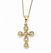 Collana con ciondolo - 18 carati Oro giallo - 0.21ct. tw. Diamante (Naturale) - Made in Italy - Handmade