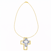 Collana con ciondolo - 18 carati Oro giallo - 1.47ct. tw. Zaffiro - Quarzo