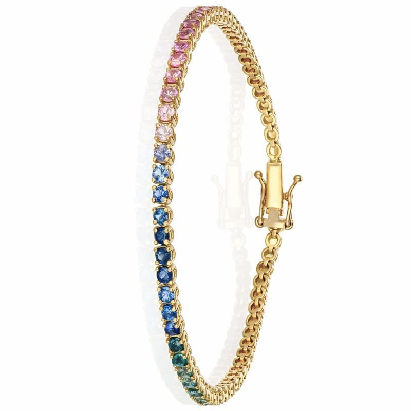 Bracciale - 18 carati Oro giallo - 5.52ct. tw. Zaffiro