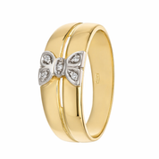 Anello - 18 carati Oro bianco, Oro giallo - 0.05ct. tw. Diamante (Naturale)