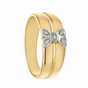 Anello - 18 carati Oro bianco, Oro giallo - 0.05ct. tw. Diamante (Naturale)