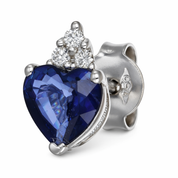 Orecchini - 18 carati Oro bianco - 1.47ct. tw. Zaffiro - Diamante