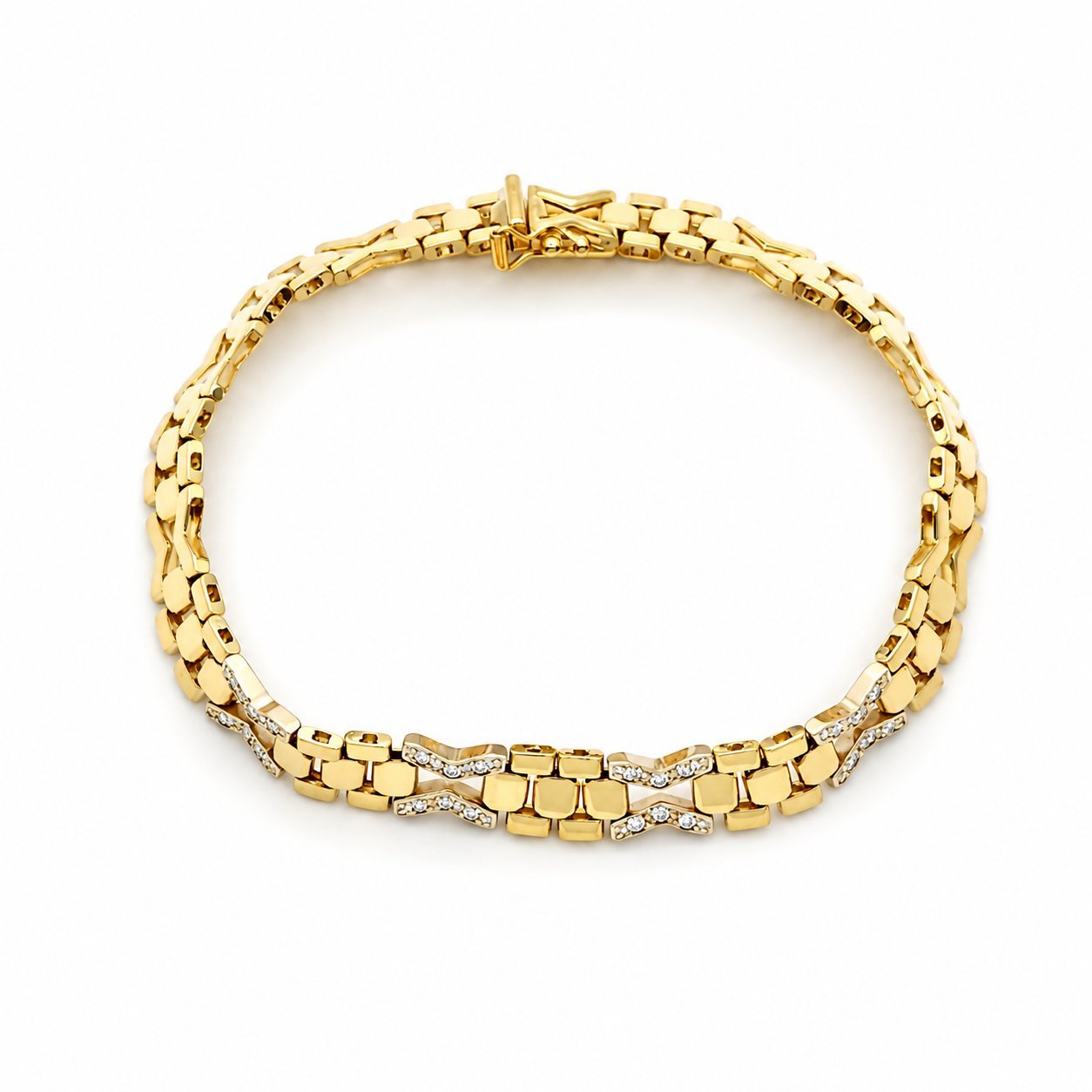 Bracciale - 18 carati Oro bianco, Oro giallo - 0.24ct. tw. Diamante (Naturale) - Made in Italy - Handmade