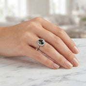 Anello - 14 carati Oro bianco - 2.76ct. tw. Zaffiro - Diamante - Made in Italy - Handmade