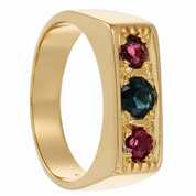 Anello - 18 carati Oro giallo - 1.05ct. tw. Zaffiro - Rubino - Made in Italy - Handmade