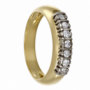Anello - 18 carati Oro bianco, Oro giallo - 0.21ct. tw. Diamante (Naturale) - Made in Italy - Handmade