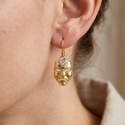 Orecchini - 18 carati Oro bianco, Oro giallo - 0.06ct. tw. Diamante (Naturale) - Made in Italy - Handmade