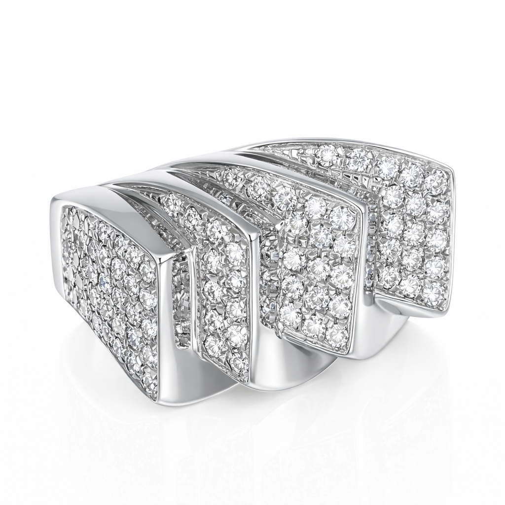 Anello - 18 carati Oro bianco - 0.84ct. tw. Diamante (Naturale)