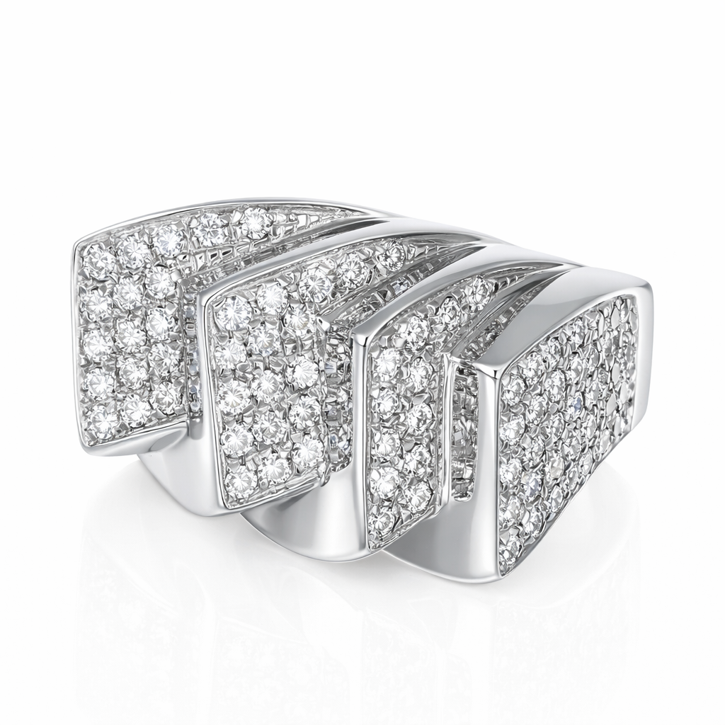 Anello - 18 carati Oro bianco - 0.84ct. tw. Diamante (Naturale)