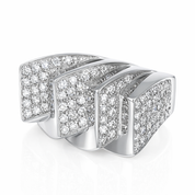 Anello - 18 carati Oro bianco - 0.84ct. tw. Diamante (Naturale)