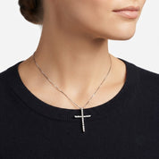 Collana con ciondolo - 18 carati Oro bianco - 0.18ct. tw. Diamante (Naturale) - Made in Italy - Handmade