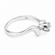 Anello - 18 carati Oro bianco - 0.05ct. tw. Diamante (Naturale) - Made in Italy - Handmade