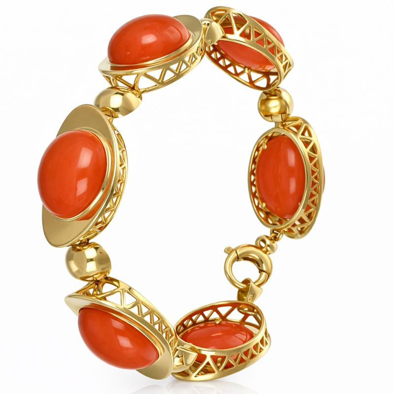 Bracciale - 18 carati Oro giallo Corallo