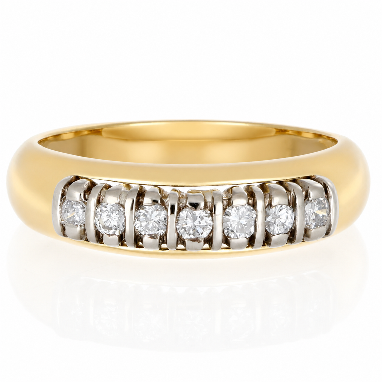 Anello - 18 carati Oro bianco, Oro giallo - 0.21ct. tw. Diamante (Naturale) - Made in Italy - Handmade