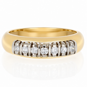 Anello - 18 carati Oro bianco, Oro giallo - 0.21ct. tw. Diamante (Naturale) - Made in Italy - Handmade