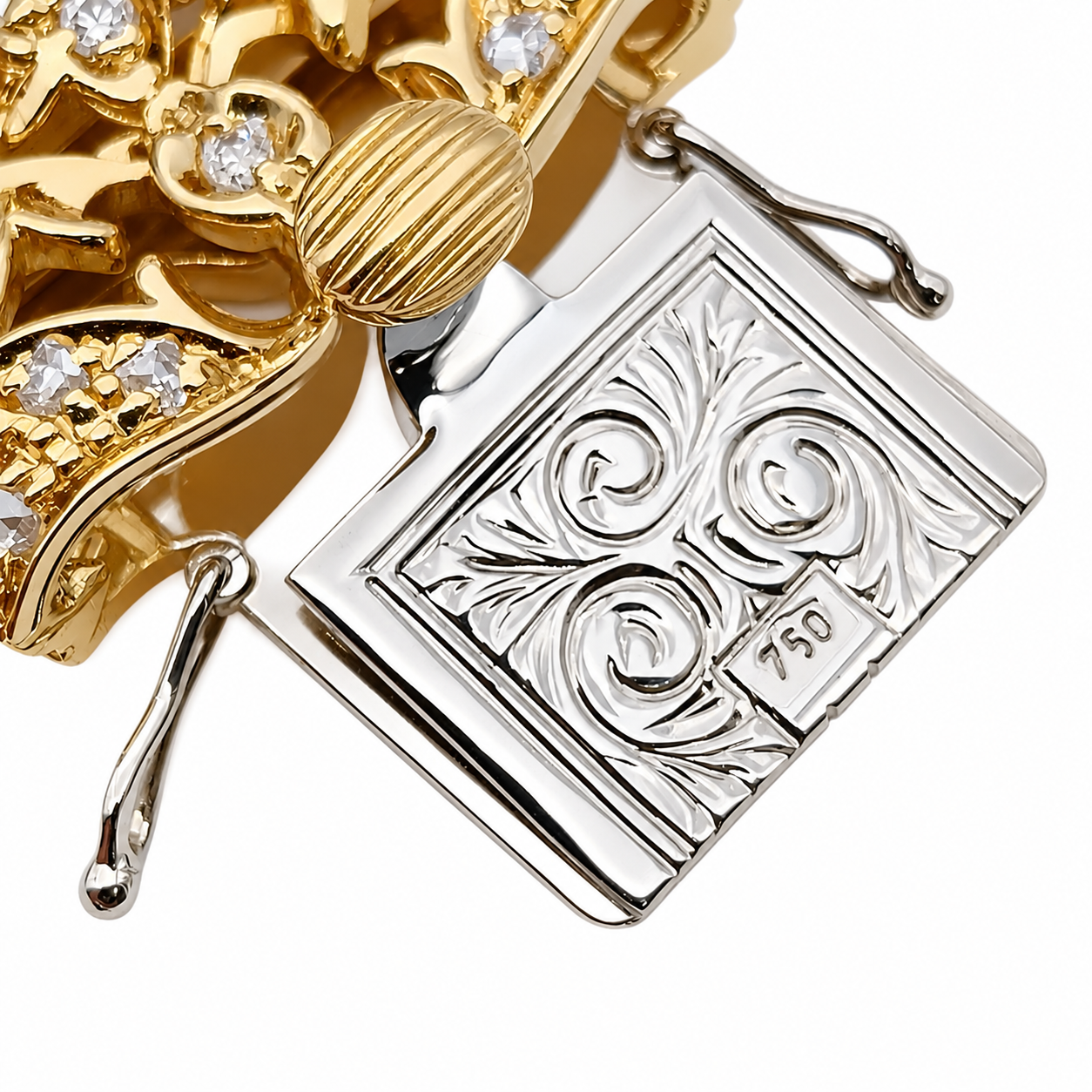 Bracciale - 18 carati Oro giallo - 7.50ct. tw. Giada - Diamante