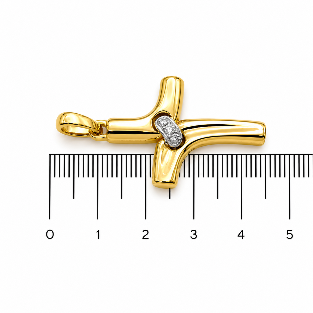 Ciondolo - 18 carati Oro giallo, Oro bianco - 0.24ct. tw. Diamante (Naturale) - Made in Italy - Handmade