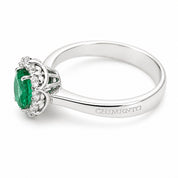 Anello - 18 carati Oro bianco - 1.15ct. tw. Smeraldo - Diamante - Made in Italy - Handmade