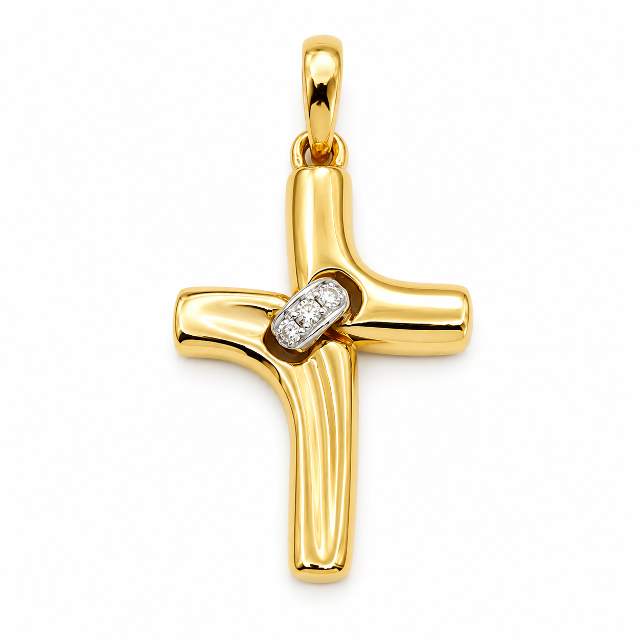 Ciondolo - 18 carati Oro giallo, Oro bianco - 0.24ct. tw. Diamante (Naturale) - Made in Italy - Handmade