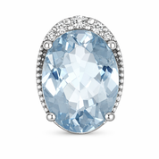 Orecchini - 18 carati Oro bianco Acquamarina - Diamante