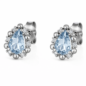 Orecchini - 18 carati Oro bianco Acquamarina - Diamante