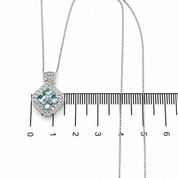 Collana con ciondolo - 18 carati Oro bianco - 1.48ct. tw. Acquamarina - Diamante