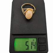 Anello - 18 carati Oro giallo Corallo - Made in Italy - Handmade