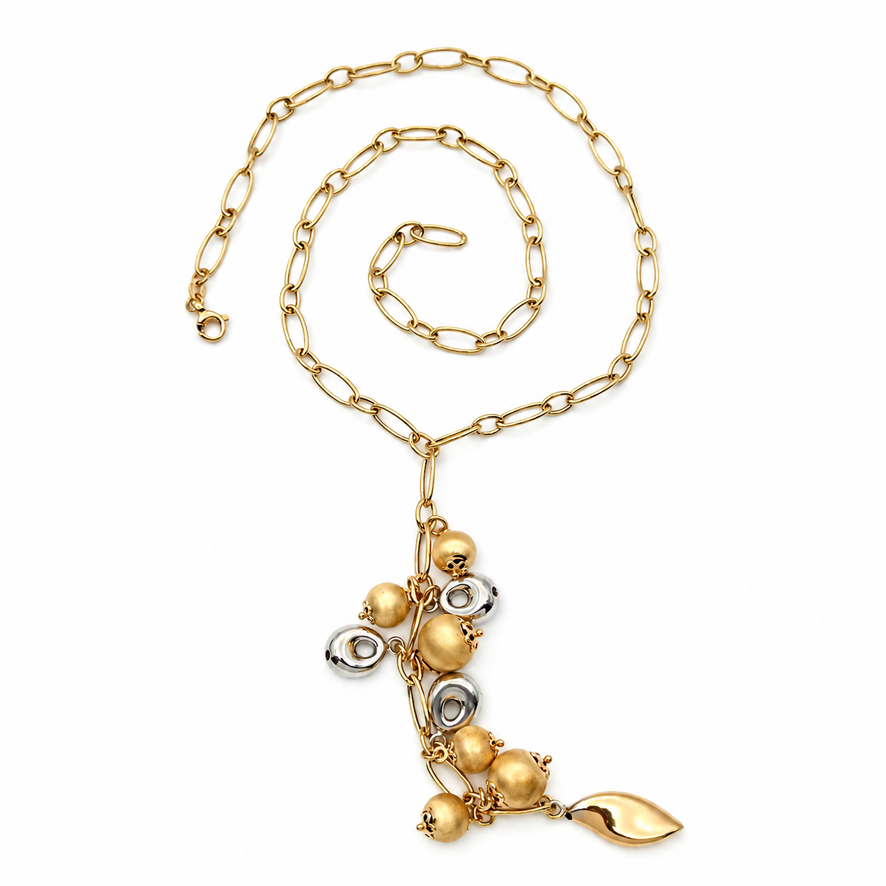 Collana con ciondolo - 18 carati Oro giallo, Oro bianco - Made in Italy - Handmade