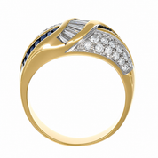 Anello - 18 carati Oro giallo, Oro bianco - 2.00ct. tw. Zaffiro - Diamante - Made in Italy - Handmade