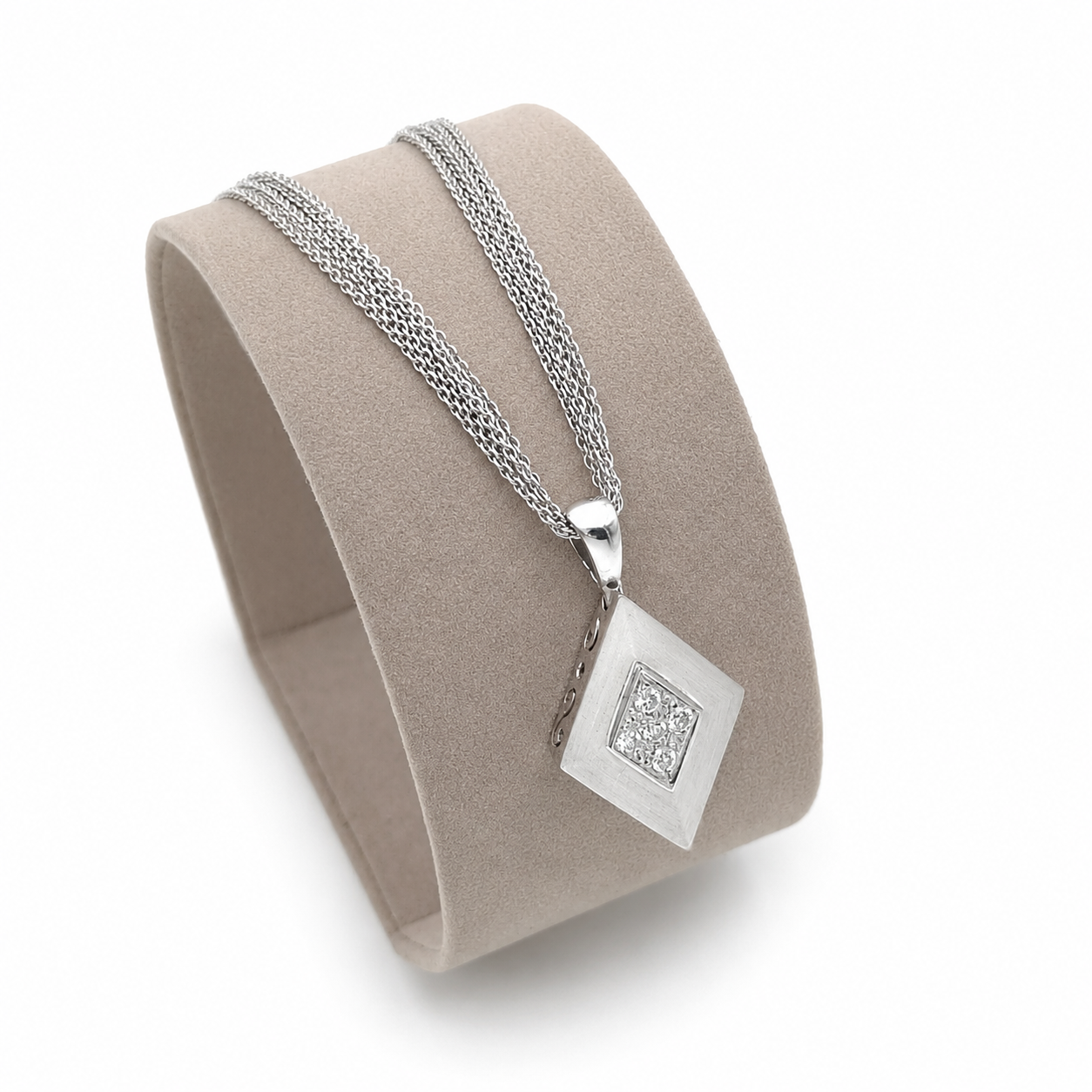 Collana con ciondolo - 18 carati Oro bianco - 0.30ct. tw. Diamante (Naturale)