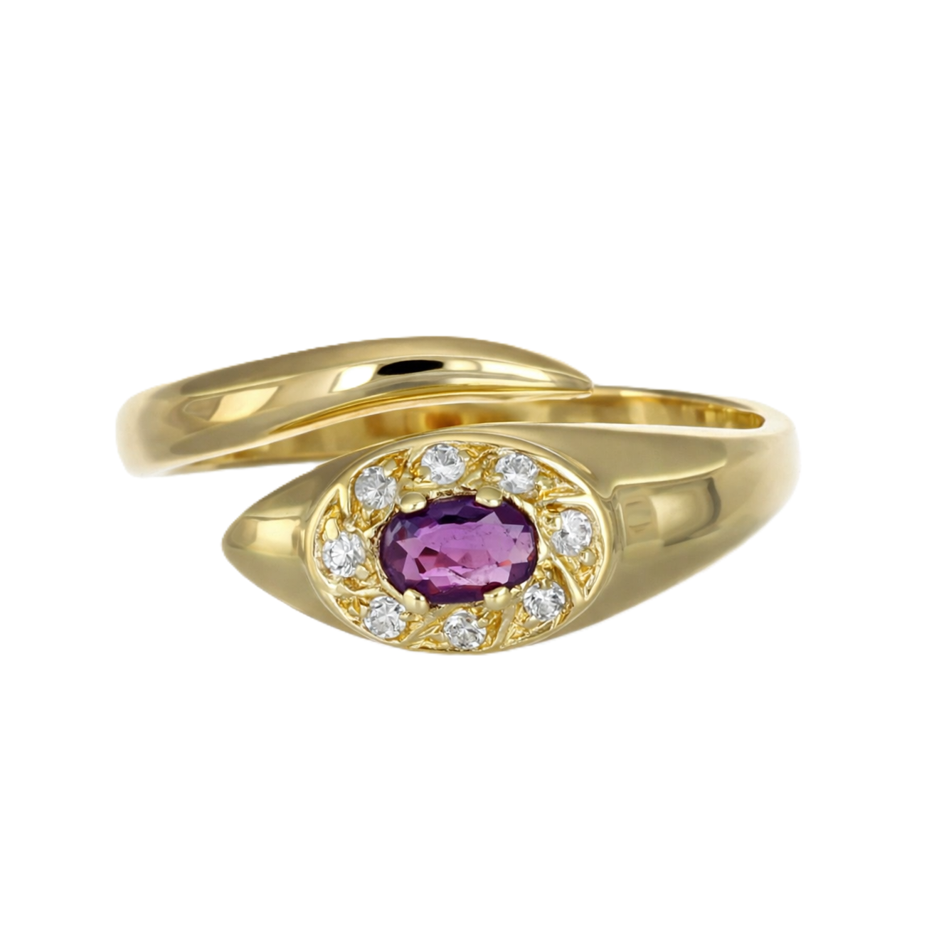 Anello - 18 carati Oro giallo - 0.33ct. tw. Rubino - Diamante