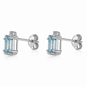 Orecchini - 18 carati Oro bianco - 1.64ct. tw. Acquamarina - Diamante