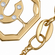 Collana con ciondolo - 18 carati Oro bianco, Oro giallo - 0.08ct. tw. Diamante (Naturale) - Made in Italy - Handmade
