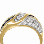 Anello - 18 carati Oro giallo, Oro bianco - 2.00ct. tw. Zaffiro - Diamante - Made in Italy - Handmade