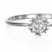 Anello - 18 carati Oro bianco - 0.25ct. tw. Diamante (Naturale)