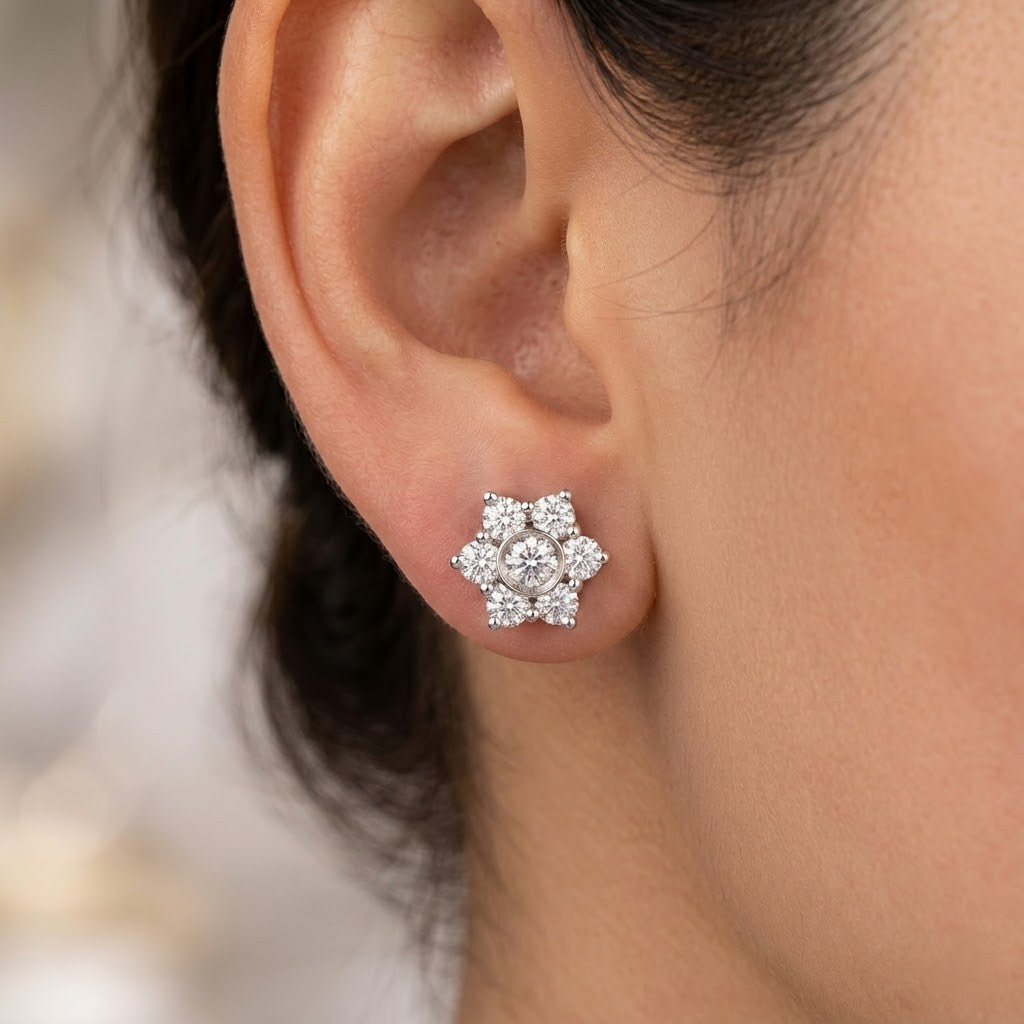 Orecchini - 18 carati Oro bianco - 0.50ct. tw. Diamante (Naturale)