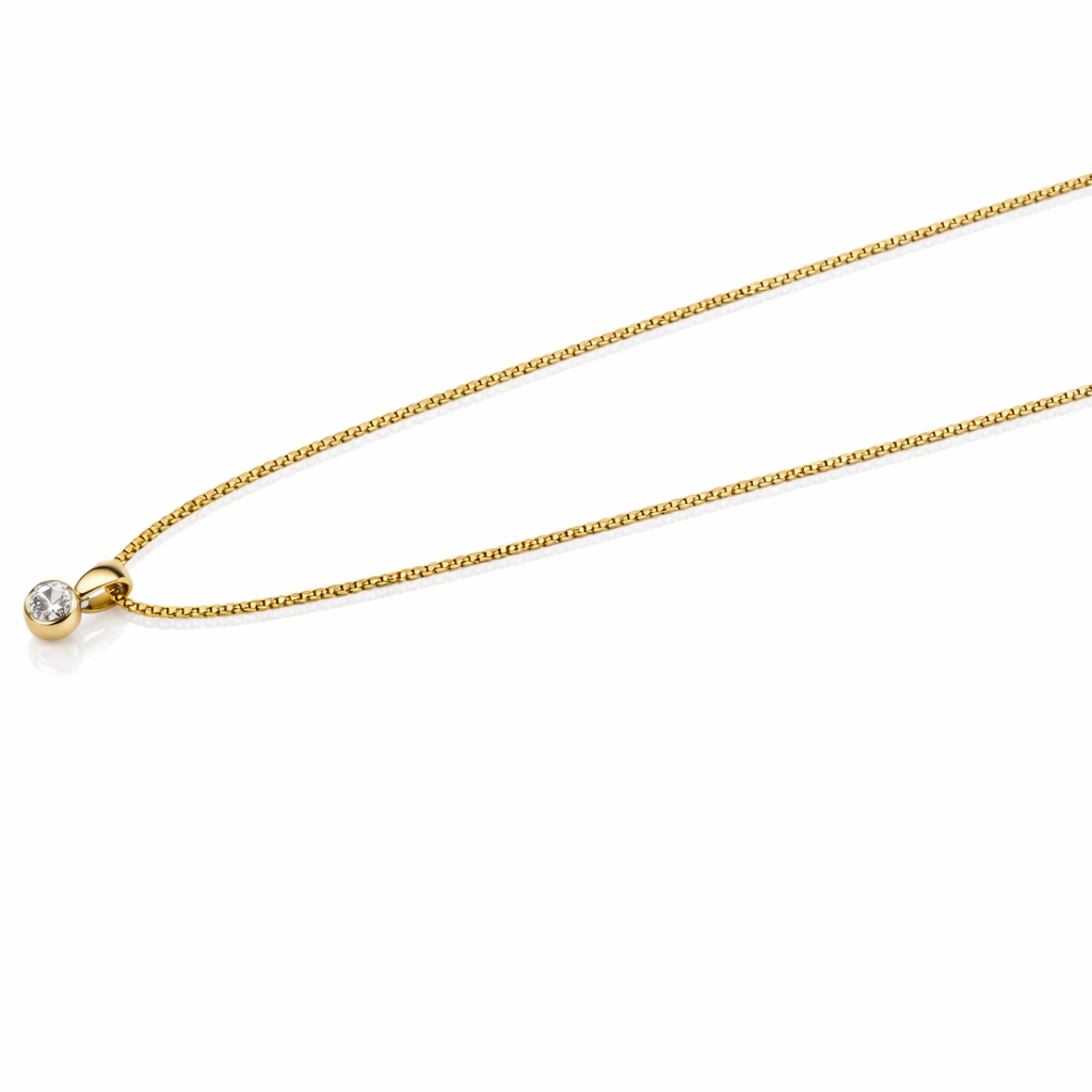 Collana con ciondolo - 18 carati Oro bianco, Oro giallo - 0.12ct. tw. Diamante (Naturale)