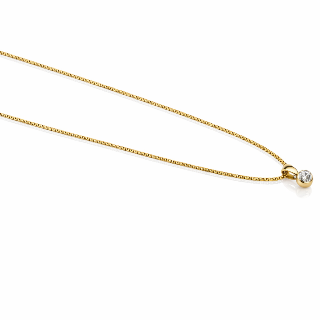 Collana con ciondolo - 18 carati Oro bianco, Oro giallo - 0.12ct. tw. Diamante (Naturale)