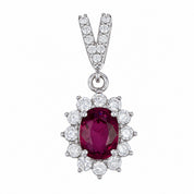 Ciondolo - 14 carati Oro bianco - 1.41ct. tw. Rubino - Diamante - Handmade - Made in Italy