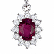 Ciondolo - 14 carati Oro bianco - 1.41ct. tw. Rubino - Diamante - Handmade - Made in Italy