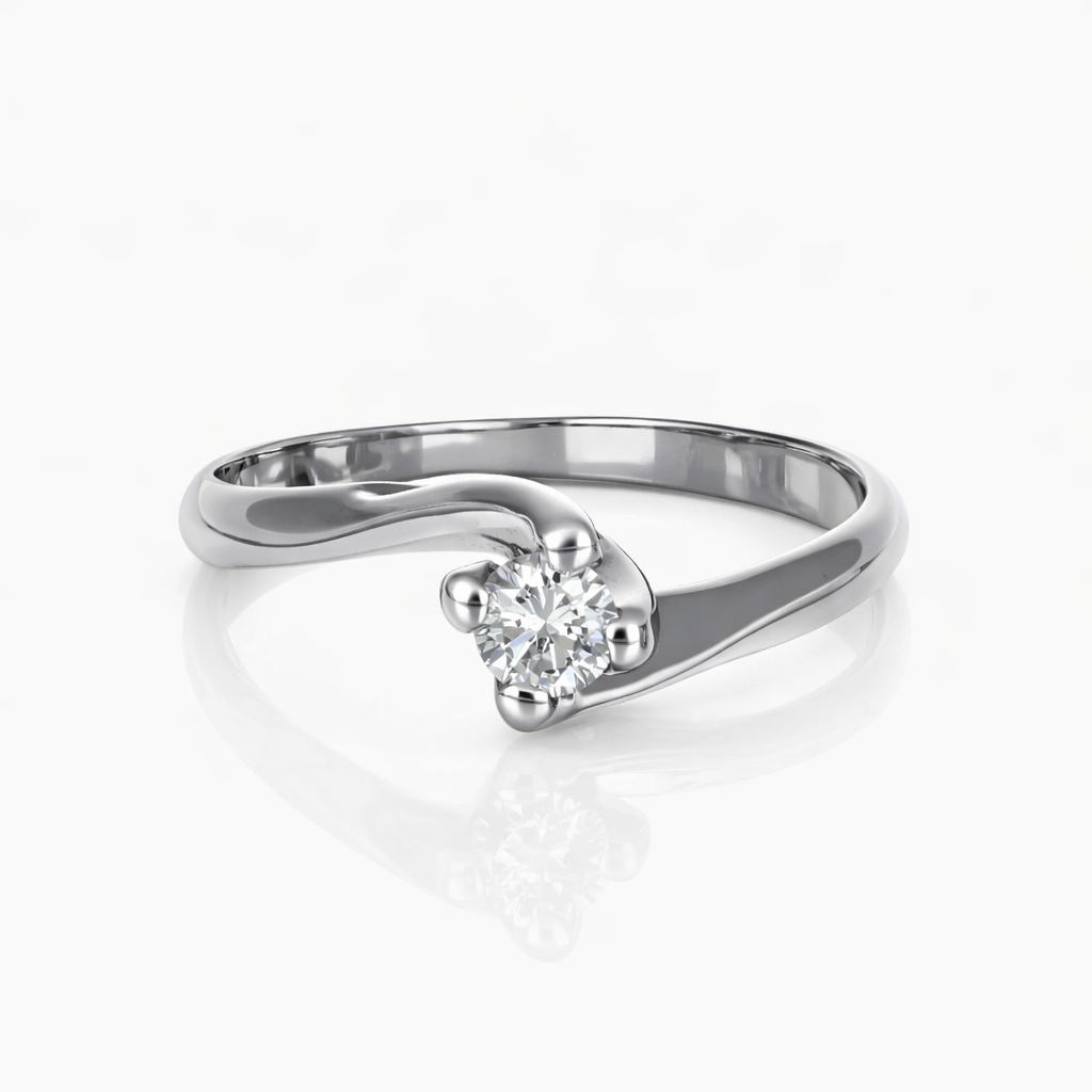 Anello - 18 carati Oro bianco - 0.20ct. tw. Diamante (Naturale)